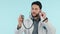 Stethoscope, doctor and heartbeat with man for healthcare, cardiology and examination. Medical professional, man and