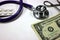 Stethoscope dollar , expenditure on health or financial assistance