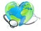 Stethoscope Earth Heart World Globe Health Concept