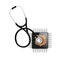 Stethoscope and electronic chip illustration