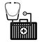 Stethoscope, first aid kit icon, simple style