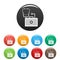 Stethoscope, first aid kit icons set color