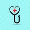 Stethoscope flat icon and is related to health care and medical