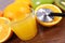 Stethoscope, fresh fruits and juice, healthy lifestyles and nutrition