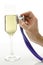 Stethoscope on a glass of wine
