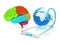 Stethoscope, globe, brain - global medical concept