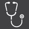 Stethoscope glyph icon, medicine