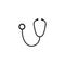 Stethoscope Glyph Vector Icon, Symbol or Logo.