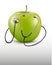 Stethoscope and green apple. Medical background.