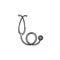 Stethoscope hand drawn outline doodle icon.