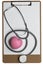 Stethoscope, heart and blank clipboard