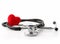 Stethoscope with heart on a white