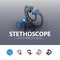 Stethoscope icon in different style
