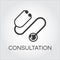 Stethoscope icon in flat style. Medical concept