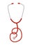 Stethoscope icon, medical equipment for doctor, heart shape, vector illustration