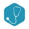 The stethoscope icon. Universal medical diagnostic device for auscultation of various organs.