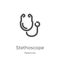 stethoscope icon vector from medicines collection. Thin line stethoscope outline icon vector illustration. Outline, thin line