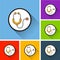 Stethoscope icons with long shadow