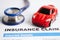 Stethoscope on Insurance claim accident car form, Car loan, insurance and leasing time concepts