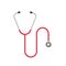 Stethoscope isolated vector illustration, flat cartoon medical device clipart