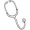 A stethoscope is a medical diagnostic device. Mechanism for listening to sounds from the chest. Vector. 