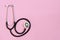 Stethoscope, medical equipment. International nurses week. Congratulation for nurse day, space for text.