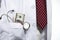 Stethoscope and money in medical doctor gown pocket