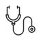 Stethoscope outline icon, medical and hospital related