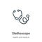 Stethoscope outline vector icon. Thin line black stethoscope icon, flat vector simple element illustration from editable health