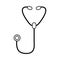 Stethoscope, phonendoscope medical to listen to the lungs and examine the patient`s heart by a general practitioner simple