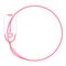 Stethoscope pink color and circle shape frame made from cable flat design