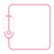 Stethoscope pink color and square shape frame made from cable flat design