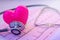 Stethoscope and pink Heart.