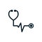 Stethoscope pulse icon heart sign vector