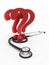 Stethoscope and question mark