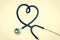 Stethoscope in shape of heart - retro style