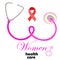 stethoscope in the shape of woman\\\'s breast. concept of women\\\'s health protection. Breast cancer awareness concept.