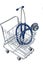 Stethoscope and shopping cart