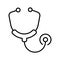 Stethoscope simple monochrome icon vector medical help service listening patient examination