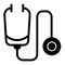 Stethoscope solid icon. Medical equipment vector illustration isolated on white. Diagnostic glyph style design, designed