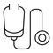Stethoscope thin line icon. Medical equipment vector illustration isolated on white. Diagnostic outline style design