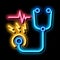 stethoscope tool neon glow icon illustration