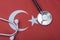 Stethoscope on the Turkish flag. Medical concept.