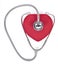 Stethoscope and velvet heart.
