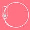 Stethoscope white color and circle shape frame made from cable flat design