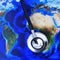 Stethoscope on a world map (furnished by NASA)