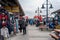 Steveston Harbour Fisherman Wharf. People wearing face mask during covid-19 pandemic period.