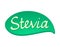 Stevia leaf lettering label. Green icon