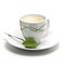 Stevia rebaudiana and coffee cup