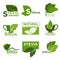 Stevia sweetener sugar natural substitute vector healthy product icons and labels